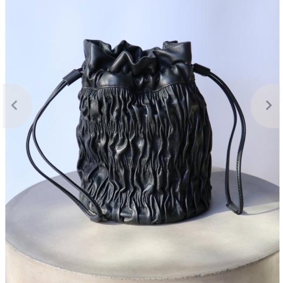 GANNI Ruched Leather Bag - Picture 2 of 7